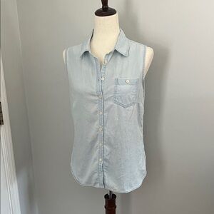Vintage Lucy & Laurel Denim Sky Blue Sleeveless Top Size M